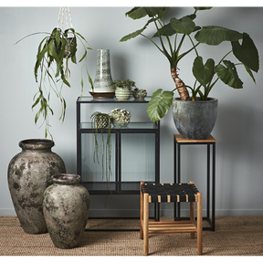 Taburet - Eg / stof flet-2have-n-living.dk