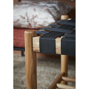 Taburet - Eg / stof flet-2have-n-living.dk