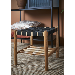 Taburet - Eg / stof flet-2have-n-living.dk
